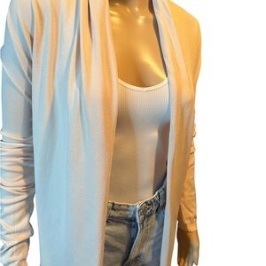 Light Pink Open-Front Draped Cardigan for Women
